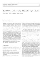 Decidability and Complexity of Fuzzy Description Logics