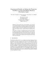 Experimental Results on Solving the Projection Problem in Action Formalisms Based on Description Logics