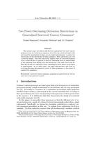 Two Power-Decreasing Derivation Restrictions in Generalized Scattered Context Grammars