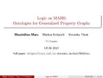 Slides: Logic on MARS: Ontologies for generalised property graphs