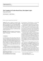 The Complexity of Lattice-Based Fuzzy Description Logics