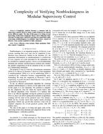 Complexity of Verifying Nonblockingness in Modular Supervisory Control