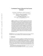 Coordination control of discrete-event systems revisited