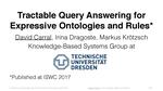 Slides: Tractable Query Answering for Expressive Ontologies and Existential Rules