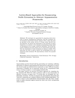 Lattice-Based Approaches for Enumerating Stable Extensions in Abstract Argumentation Frameworks