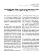 Satisfiability and Query Answering in Description Logics with Global and Local Cardinality Constraints
