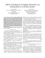 AFCA: Searching for Complete Extensions via Enumeration of a Closure System