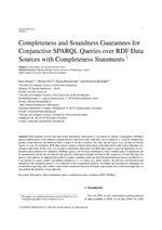 Completeness and soundness guarantees for conjunctive SPARQL queries over RDF data sources with completeness statements
