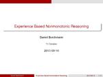 Slides: Experience Based Nonmonotonic Reasoning