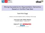 Slides: Strong Equivalence for Argumentation Semantics Based on Conflict-Free Sets