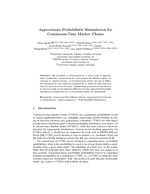 Approximate Probabilistic Bisimulation for Continuous-Time Markov Chains