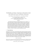 Satisfiability and Query Answering in Description Logics with Global and Local Cardinality Constraints