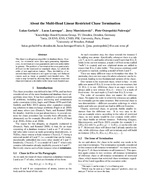 About the Multi-Head Linear Restricted Chase Termination