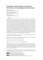 Probabilistic Model Checking via Families of Deterministic and Unambiguous Finite Automata