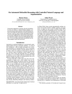 On Automated Defeasible Reasoning with Controlled Natural Language and Argumentation