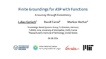 Slides: Finite Groundings for ASP with Functions: A Journey through Consistency (Technical Report)