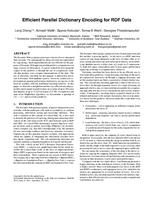 Efficient Parallel Dictionary Encoding for RDF Data