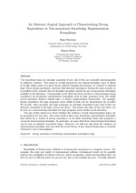 An Abstract, Logical Approach to Characterizing Strong Equivalence in Non-monotonic Knowledge Representation Formalisms