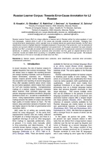 Russian Learner Corpus: Towards Error-Cause Annotation for L2 Russian