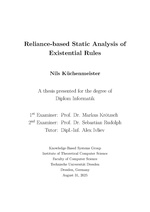 Reliance-based Static Analysis of Existential Rules