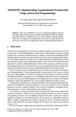 ASPARTIX: Implementing Argumentation Frameworks Using Answer-Set Programming