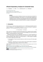 Efficient Dependency Analysis for Existential Rules