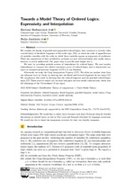 Towards Model Theory of Ordered Logics: Expressivity and Interpolation
