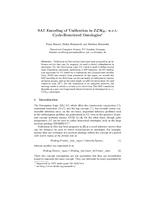 SAT-Encoding of Unification in ELH_R^+ w.r.t. Cycle-Restricted Ontologies