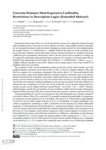 Concrete Domains Meet Expressive Cardinality Restrictions in Description Logics (Extended Abstract)