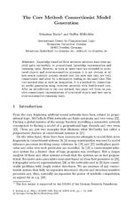 The Core Method: Connectionist Model Generation