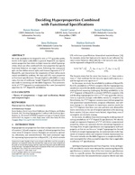 Deciding Hyperproperties Combined with Functional Specifications