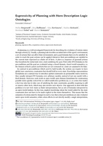 Expressivity of Planning with Horn Description Logic Ontologies (Extended Abstract)
