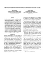 Checking Chase Termination over Ontologies of Existential Rules with Equality