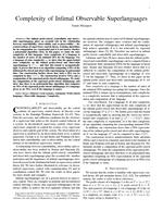 Complexity of Infimal Observable Superlanguages