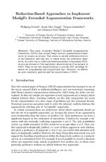 Reduction-Based Approaches to Implement Modgil’s Extended Argumentation Frameworks