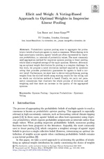 Elicit and Weigh: A Voting-Based Approach to Optimal Weights in Imprecise Linear Pooling