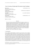 Exact Learning of Lightweight Description Logic Ontologies