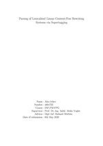 Parsing of Lexicalised Linear Context-Free Rewriting Systems via Supertagging