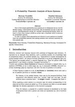 A Probability Theoretic Analysis of Score Systems
