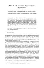 What Is a Reasonable Argumentation Semantics?