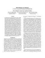 Did I Damage my Ontology? A Case for Conservative Extensions in Description Logics
