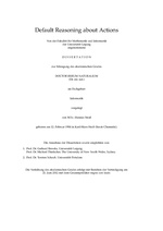 Default Reasoning about Actions