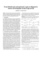 From Default and Autoepistemic Logics to Disjunctive Answer Set Programs via the Logic of GK