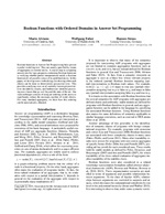 Boolean Functions with Ordered Domains in Answer Set Programming