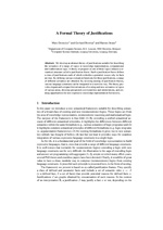 A Formal Theory of Justifications