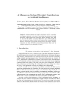 A Glimpse on Gerhard Brewka's Contributions to Artificial Intelligence