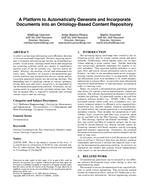 A Platform to Automatically Generate and Incorporate Documents into an Ontology-Based Content Repository