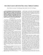 Hierarchical control with partial observations: Sufficient conditions
