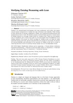 Verifying Datalog Reasoning with Lean