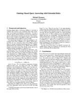 Ontology Based Query Answering with Existential Rules